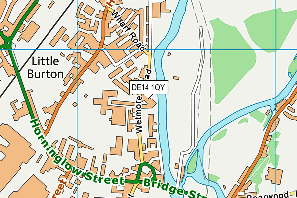 DE14 1QY map - OS VectorMap District (Ordnance Survey)