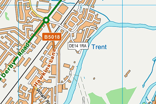 DE14 1RA map - OS VectorMap District (Ordnance Survey)