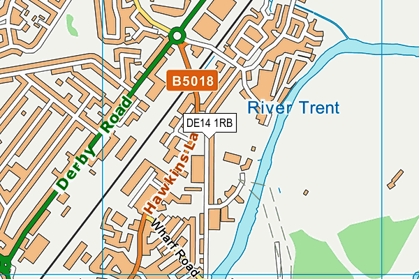 DE14 1RB map - OS VectorMap District (Ordnance Survey)