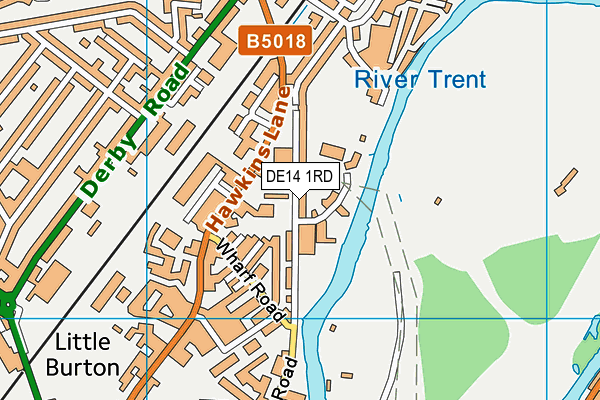 DE14 1RD map - OS VectorMap District (Ordnance Survey)
