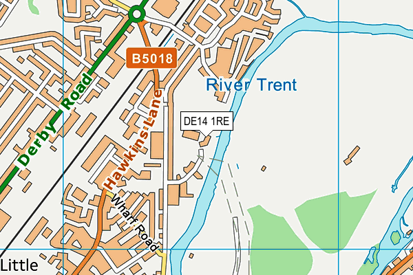 DE14 1RE map - OS VectorMap District (Ordnance Survey)