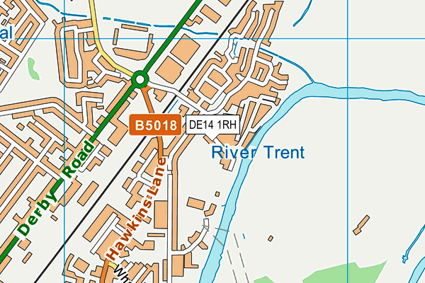 DE14 1RH map - OS VectorMap District (Ordnance Survey)