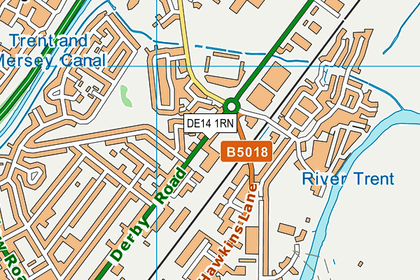 DE14 1RN map - OS VectorMap District (Ordnance Survey)