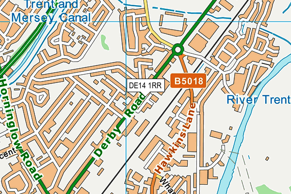 DE14 1RR map - OS VectorMap District (Ordnance Survey)