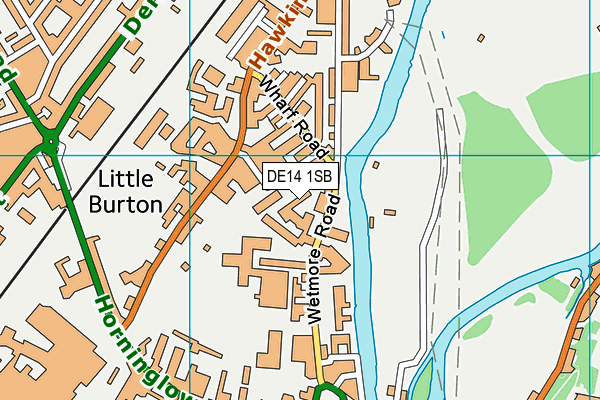 DE14 1SB map - OS VectorMap District (Ordnance Survey)