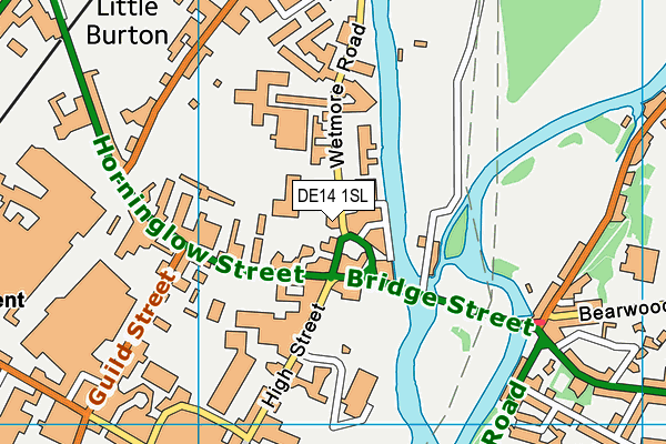 DE14 1SL map - OS VectorMap District (Ordnance Survey)