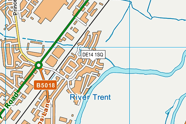 DE14 1SQ map - OS VectorMap District (Ordnance Survey)