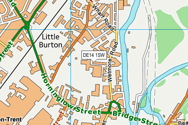 DE14 1SW map - OS VectorMap District (Ordnance Survey)