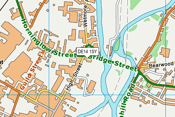 DE14 1SY map - OS VectorMap District (Ordnance Survey)