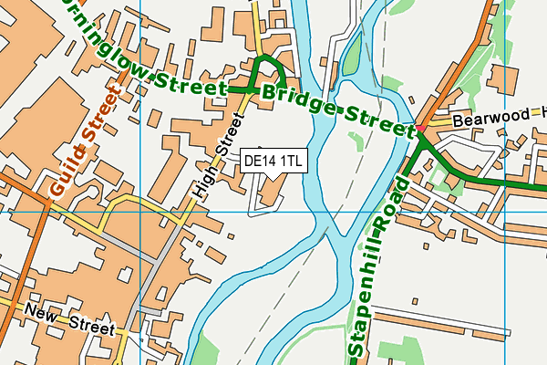 Meadowside Leisure Centre map (DE14 1TL) - OS VectorMap District (Ordnance Survey)