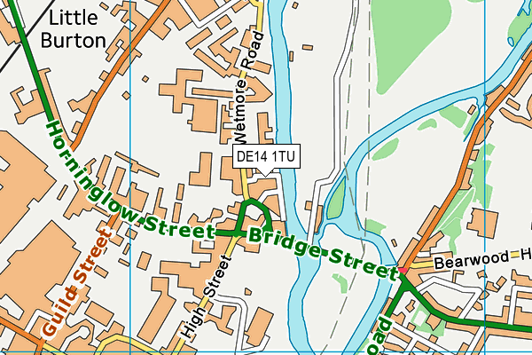 DE14 1TU map - OS VectorMap District (Ordnance Survey)