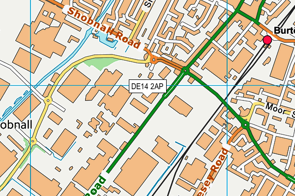 DE14 2AP map - OS VectorMap District (Ordnance Survey)