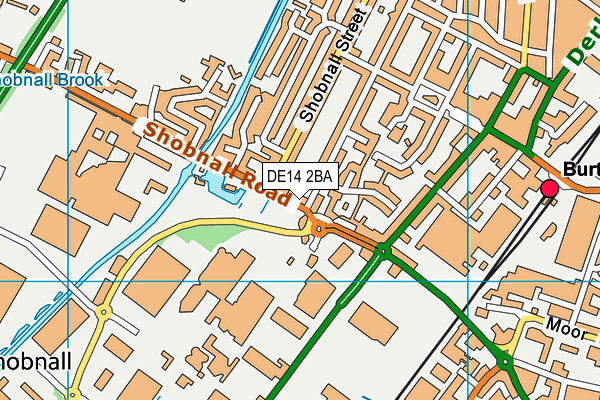 DE14 2BA map - OS VectorMap District (Ordnance Survey)