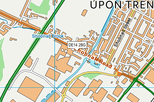 Marstons Sports And Social Club map (DE14 2BG) - OS VectorMap District (Ordnance Survey)