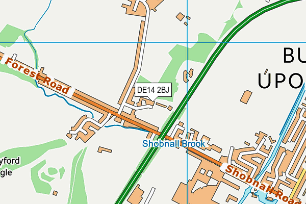 DE14 2BJ map - OS VectorMap District (Ordnance Survey)