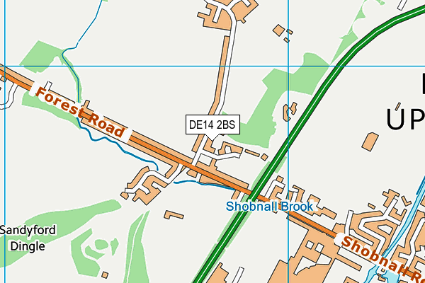 DE14 2BS map - OS VectorMap District (Ordnance Survey)