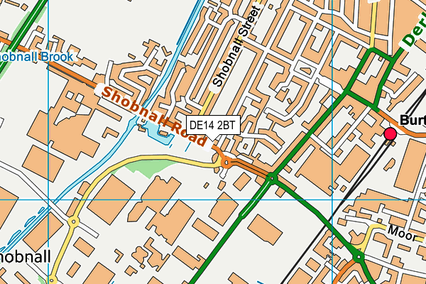 DE14 2BT map - OS VectorMap District (Ordnance Survey)