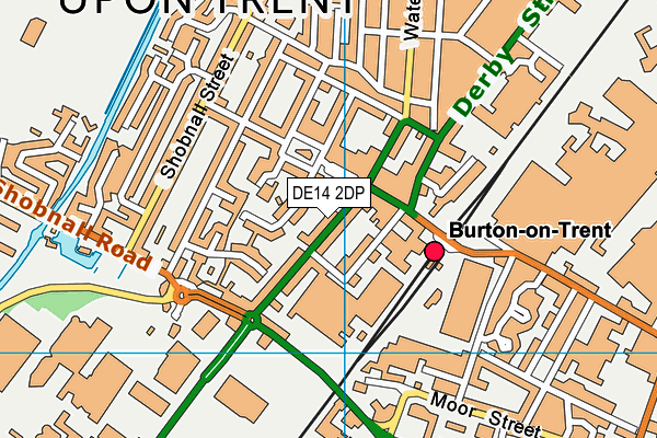 DE14 2DP map - OS VectorMap District (Ordnance Survey)