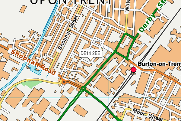 DE14 2EE map - OS VectorMap District (Ordnance Survey)