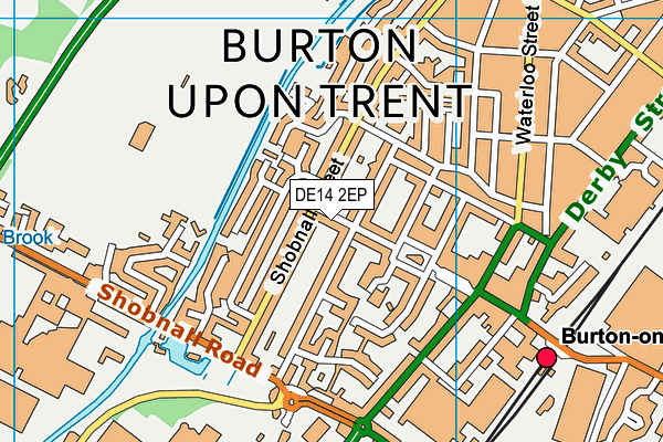 DE14 2EP map - OS VectorMap District (Ordnance Survey)