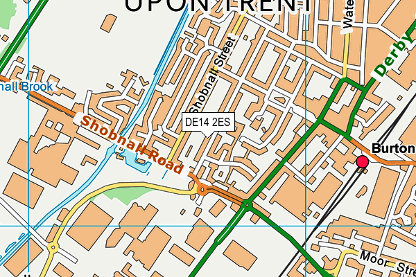 DE14 2ES map - OS VectorMap District (Ordnance Survey)