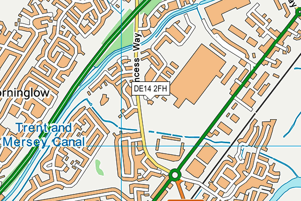 DE14 2FH map - OS VectorMap District (Ordnance Survey)