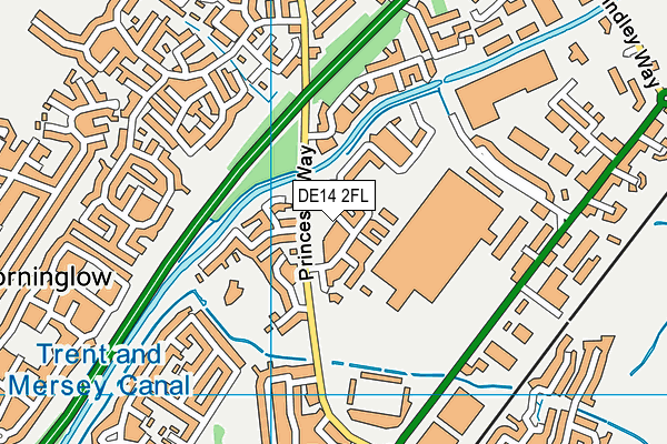 DE14 2FL map - OS VectorMap District (Ordnance Survey)
