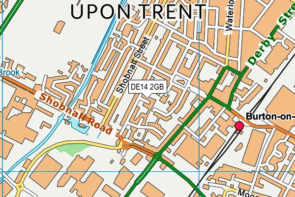 DE14 2GB map - OS VectorMap District (Ordnance Survey)