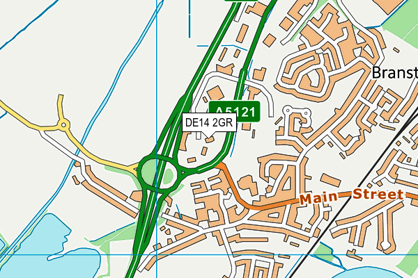 DE14 2GR map - OS VectorMap District (Ordnance Survey)