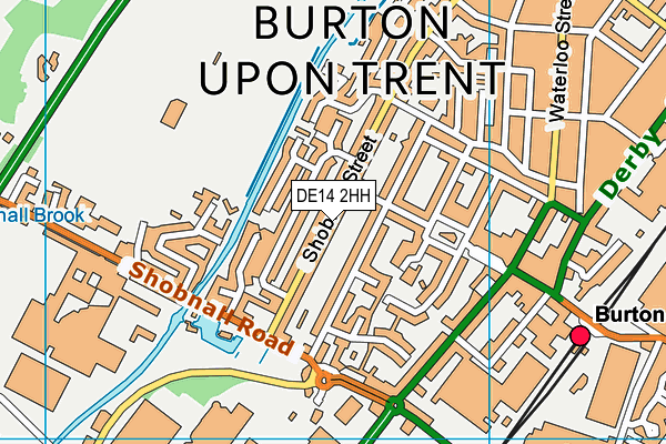 DE14 2HH map - OS VectorMap District (Ordnance Survey)