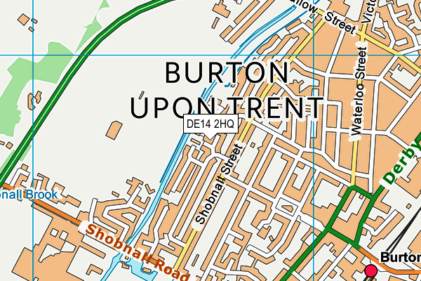 DE14 2HQ map - OS VectorMap District (Ordnance Survey)