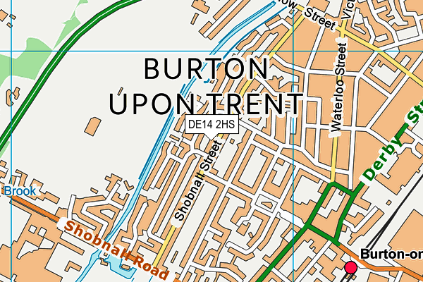 DE14 2HS map - OS VectorMap District (Ordnance Survey)