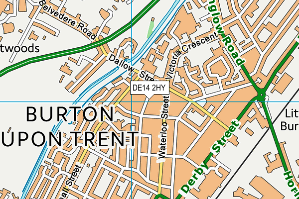 DE14 2HY map - OS VectorMap District (Ordnance Survey)