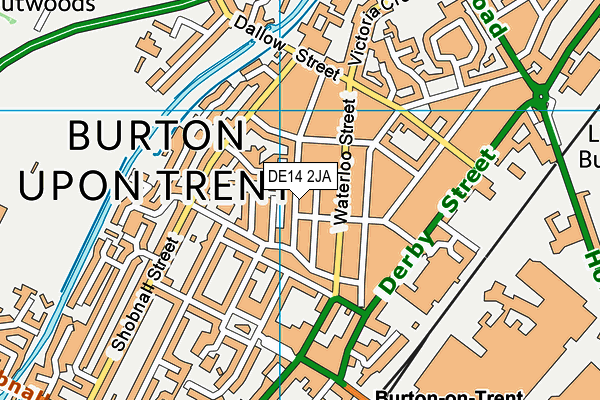 DE14 2JA map - OS VectorMap District (Ordnance Survey)