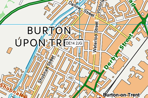 DE14 2JG map - OS VectorMap District (Ordnance Survey)