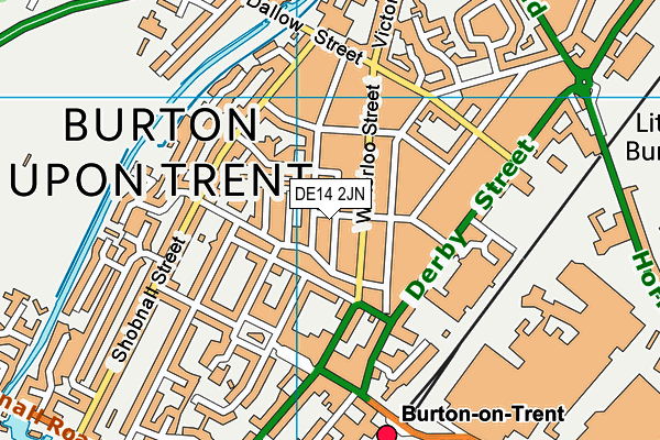 DE14 2JN map - OS VectorMap District (Ordnance Survey)