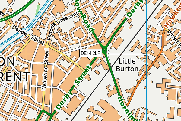 DE14 2LF map - OS VectorMap District (Ordnance Survey)