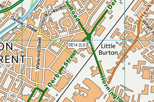 DE14 2LG map - OS VectorMap District (Ordnance Survey)