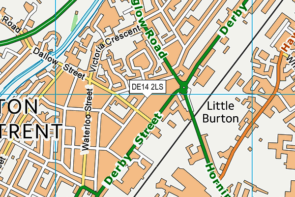 DE14 2LS map - OS VectorMap District (Ordnance Survey)