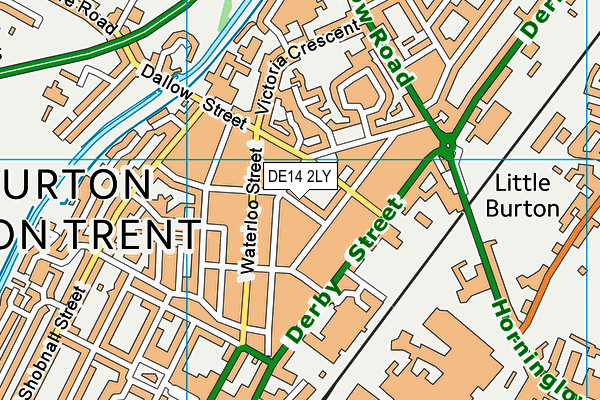 DE14 2LY map - OS VectorMap District (Ordnance Survey)