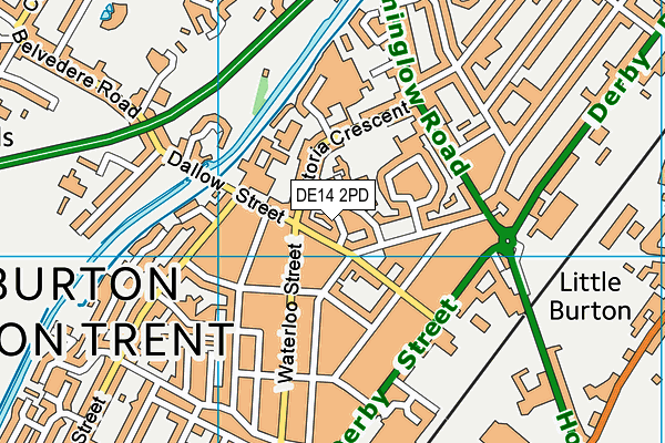 DE14 2PD map - OS VectorMap District (Ordnance Survey)