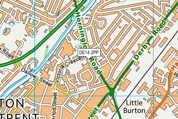 DE14 2PP map - OS VectorMap District (Ordnance Survey)