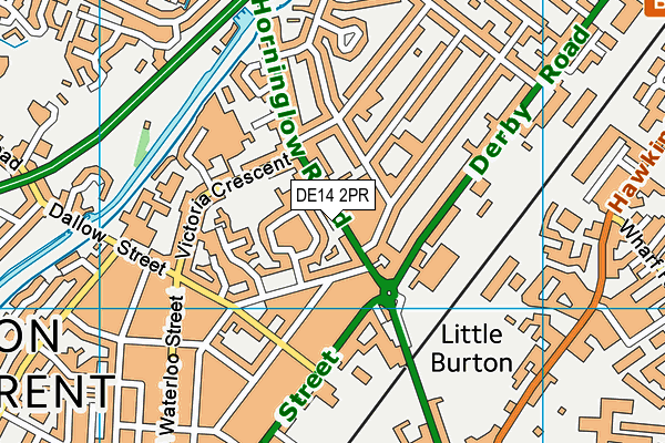 DE14 2PR map - OS VectorMap District (Ordnance Survey)