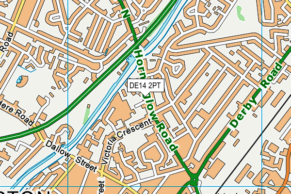 DE14 2PT map - OS VectorMap District (Ordnance Survey)