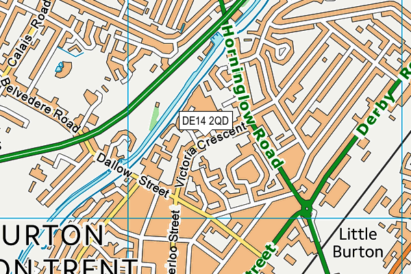 DE14 2QD map - OS VectorMap District (Ordnance Survey)