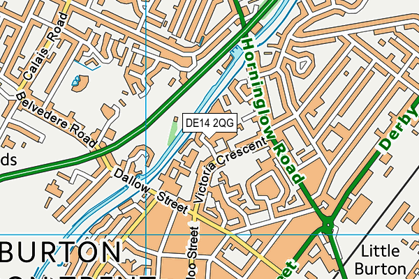 DE14 2QG map - OS VectorMap District (Ordnance Survey)