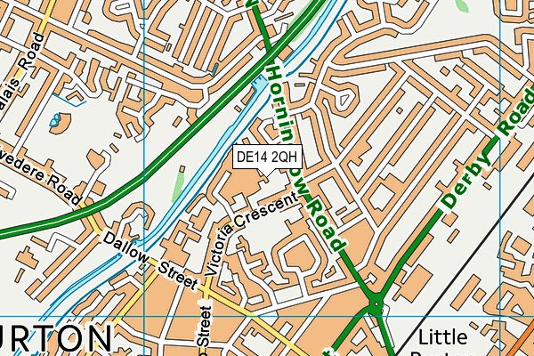 DE14 2QH map - OS VectorMap District (Ordnance Survey)