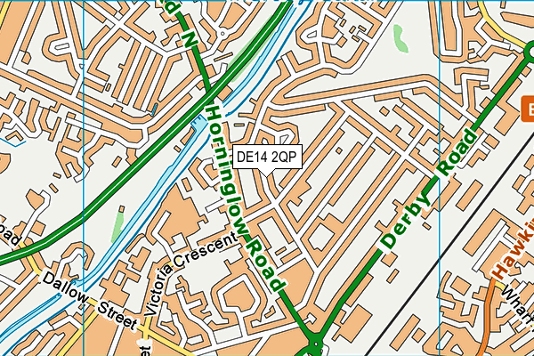 DE14 2QP map - OS VectorMap District (Ordnance Survey)