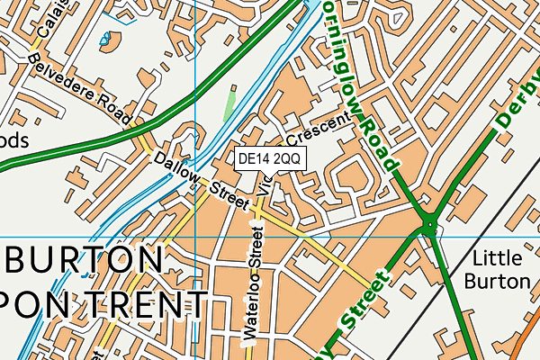 DE14 2QQ map - OS VectorMap District (Ordnance Survey)