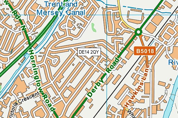 DE14 2QY map - OS VectorMap District (Ordnance Survey)